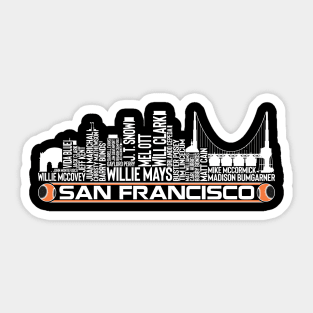 San Francisco Baseball Team All Time Legends, San Francisco City Skyline Sticker